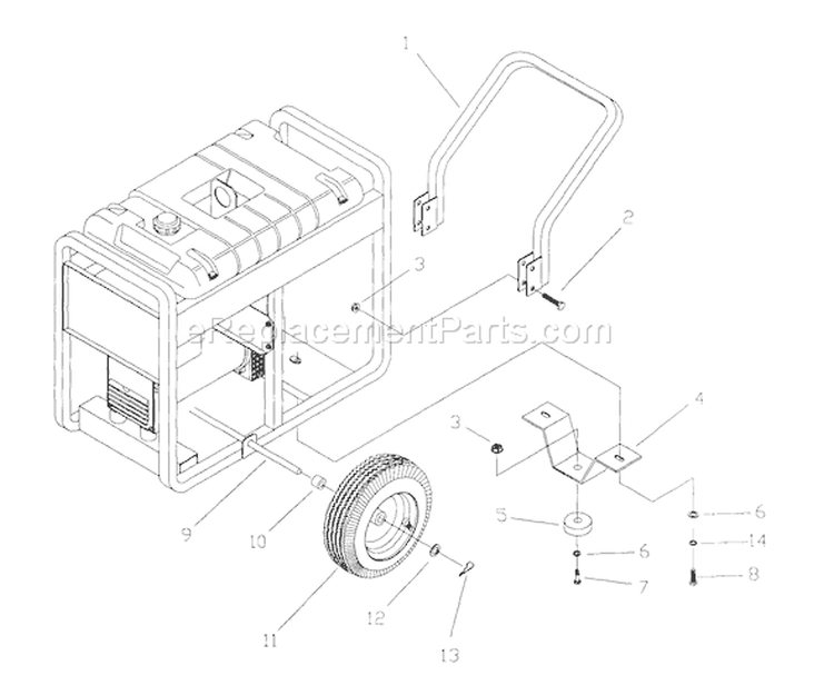 Page D Diagram and Parts List for 1415-0  Briggs and Stratton Generator
